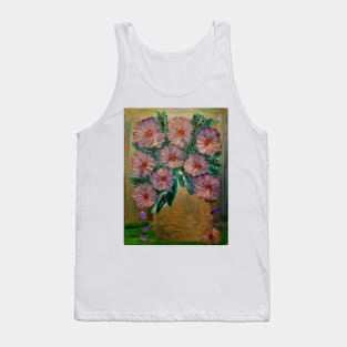 Purple gold flowers bouquet in a metallic gold vase Tank Top